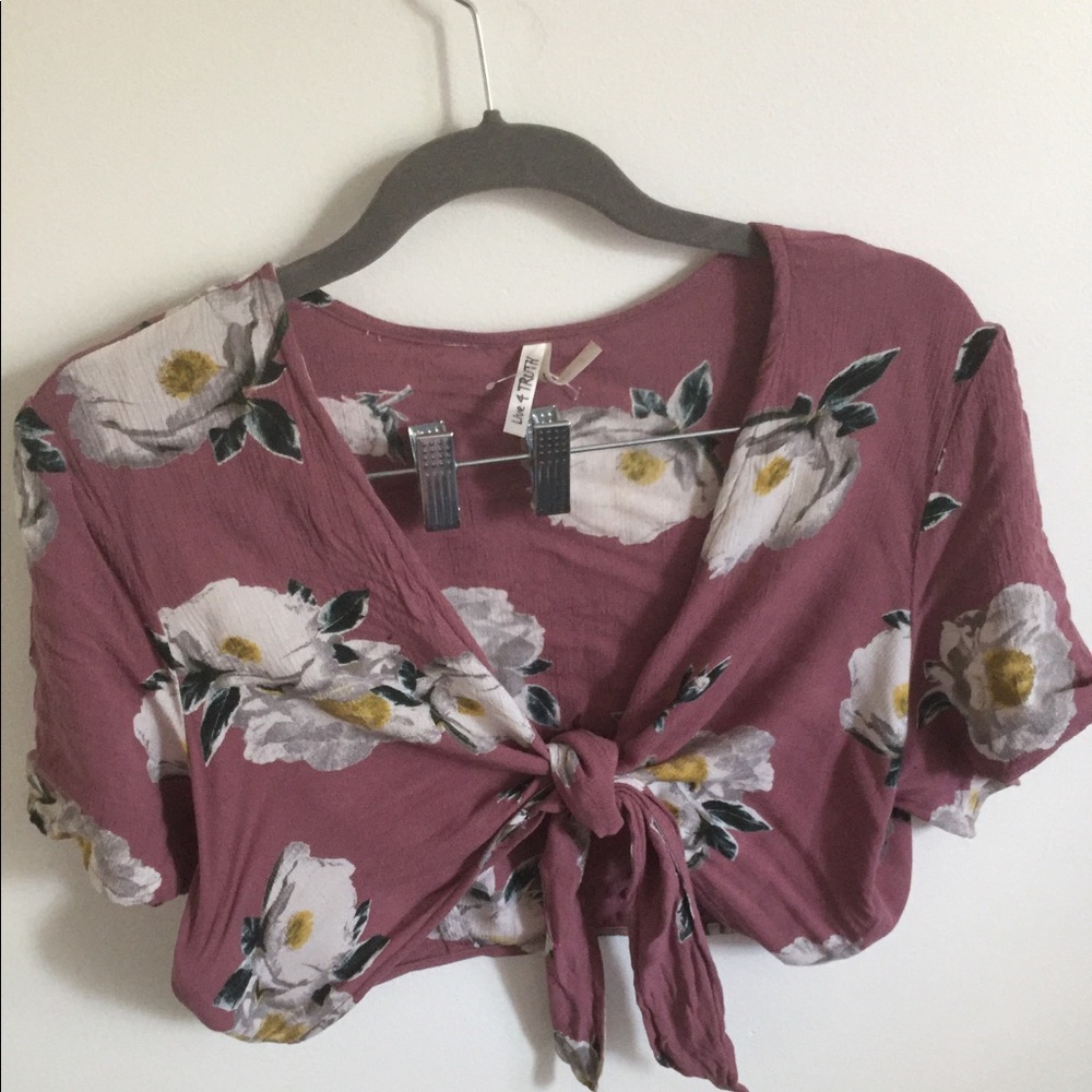 Floral Tie Front Top